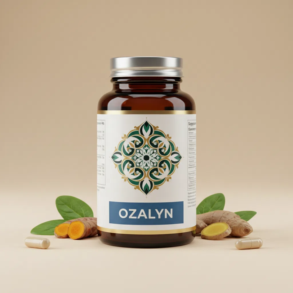Ozalyn supplement fles donkerpaars met witte opdruk